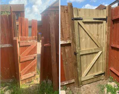 garden gate repair on this fence