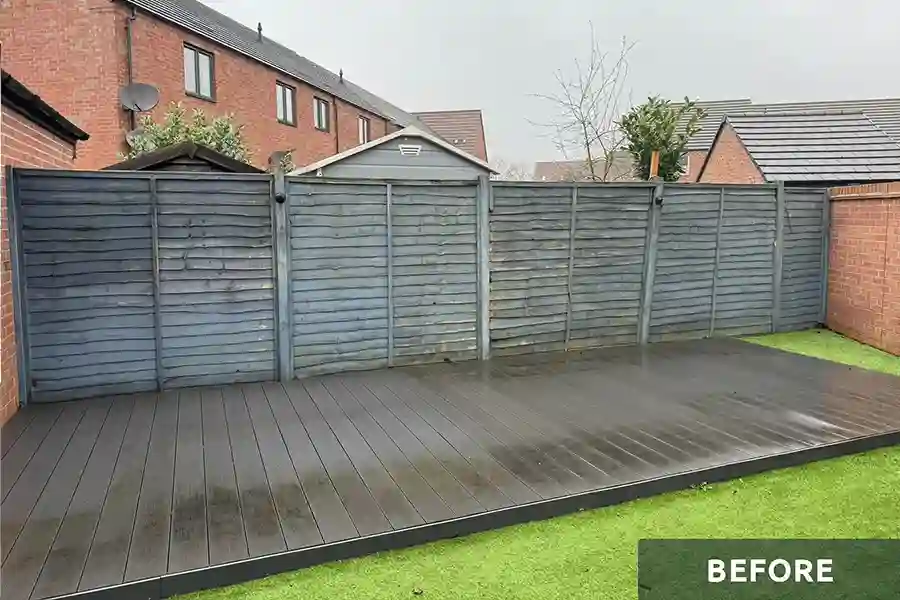 back garden fence - before